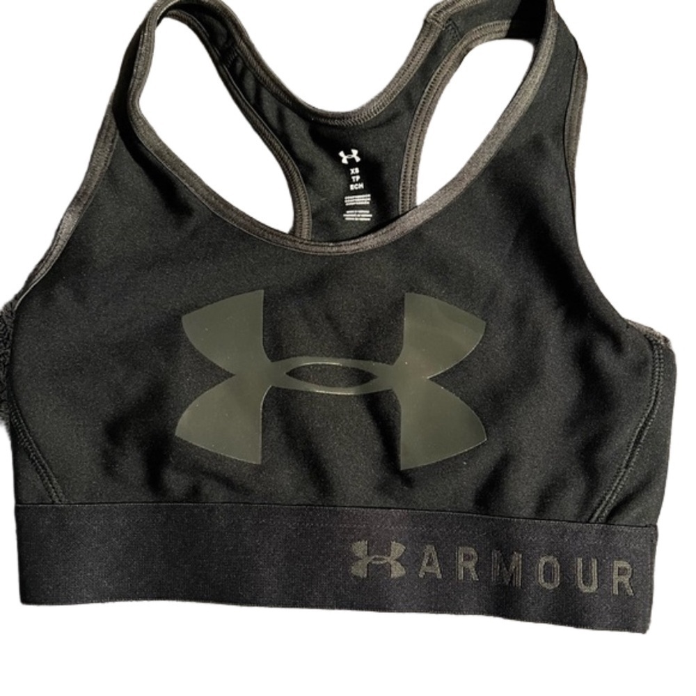Under Armour Black Mid Keyhole Sports Bra Size Xs